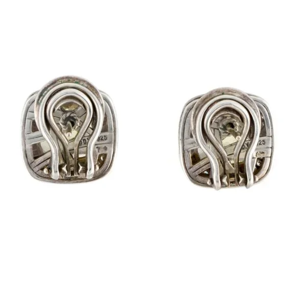 DAVID YURMAN DIAMOND 1/2 CTW & LEMON QUARTZ STERLING SILVER EARCLIP EARRINGS - Picture 5 of 5